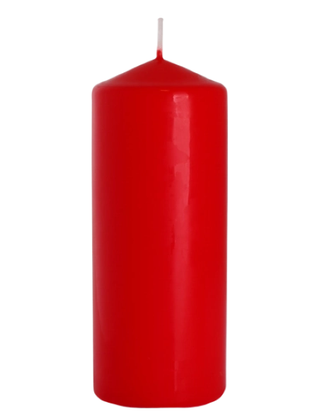 Candela inodore 6 x 15 cm rosso