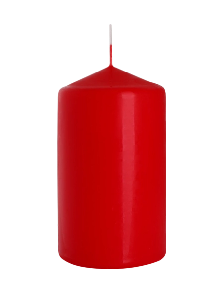 Candela inodore 7 x 12 cm rosso