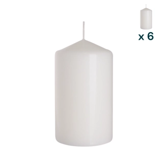 Candela inodore 7 x 12 cm bianco - CONF. RISPARMIO 6 PEZZI