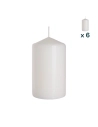Candela inodore 7 x 12 cm bianco - CONF. RISPARMIO 6 PEZZI