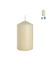 Candela inodore 7 x 12 cm avorio - CONF. RISPARMIO 6 PEZZI