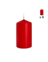 Candela inodore 7 x 12 cm rosso - CONF. RISPARMIO 6 PEZZI