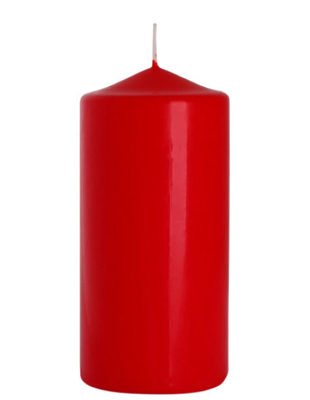 Candela inodore 7 x 15 cm rosso