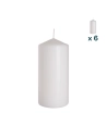 Candela inodore 7 x 15 cm bianco - CONF. RISPARMIO 6 PEZZI