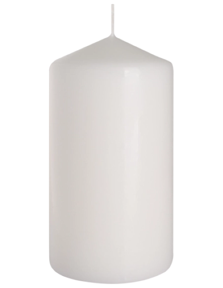 Candela inodore 8 x 15 cm bianco