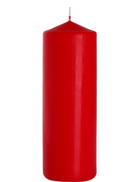 Candela inodore 8 x 25 cm rosso