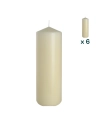 Candela inodore 8 x 25 cm avorio - CONF. RISPARMIO 6 PEZZI