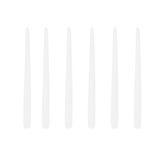Candela conica 2,5 x 40 cm bianco (conf. 6 pezzi)