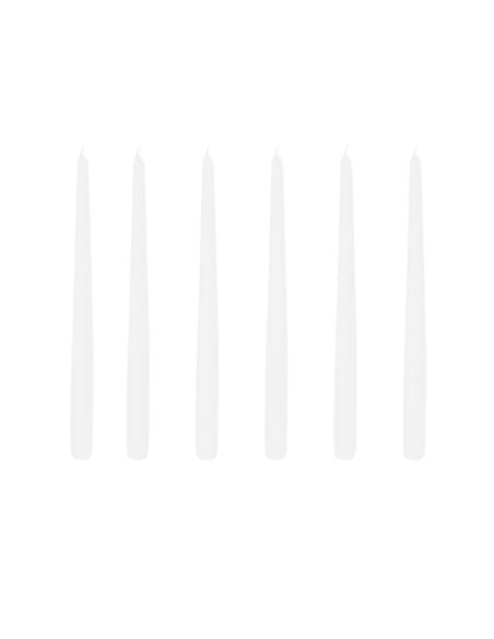 Candela conica 2,5 x 40 cm bianco (conf. 6 pezzi)