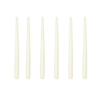 Candela conica 2,5 x 40 cm avorio (conf. 6 pezzi)