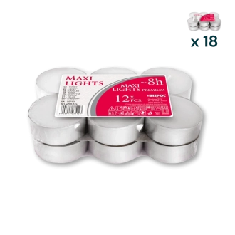 Maxi tealights h. 22mm - PACCO RISPARMIO 18 CONFEZIONI (12 pezzi a confezione)
