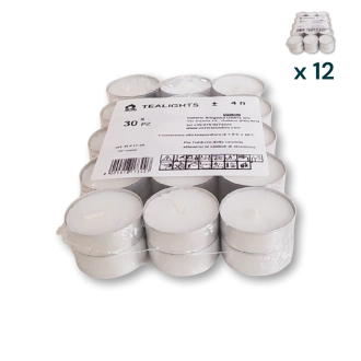 Tealights h 1,7 cm 4 ore - PACCO RISPARMIO 12 CONFEZIONI (30 pezzi a confezione)