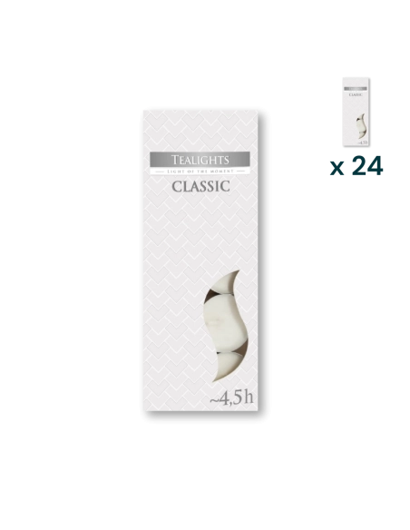 Tealights h 15,5 mm - PACCO RISPARMIO 24 CONFEZIONI (10 pezzi a confezione)