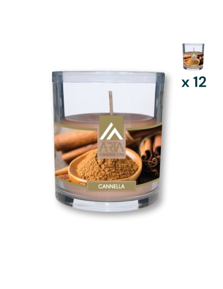Candela Aria in vetro Cannella - CONF. RISPARMIO 12 PZ