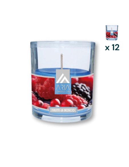 Candela Aria in vetro Frutti di bosco - CONF. RISPARMIO 12 PZ