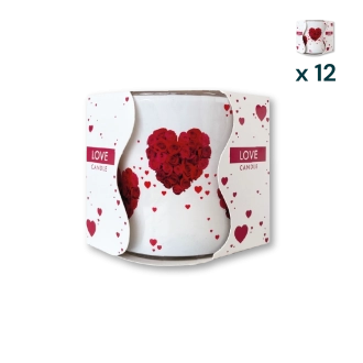 Candela Aria in vetro Amore 1 - CONF. RISPARMIO 12 PZ