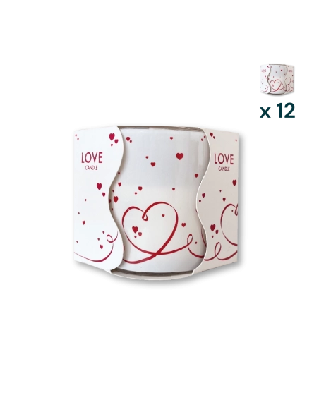 Candela Aria in vetro Amore 2 - CONF. RISPARMIO 12 PZ