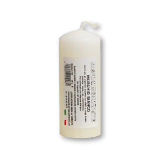 Candela profumata colorata 4 x 10 cm muschio bianco