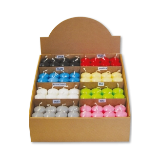 Espositore per candele formato 4x10cm (8 pezzi x 8 scomparti)