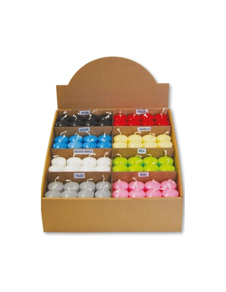 Espositore per candele formato 4x10cm (8 pezzi x 8 scomparti)