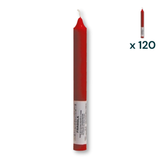 Candela verticale profumata colorata 2,1 x 20 cm fragola - CONF. RISPARMIO 120 PEZZI