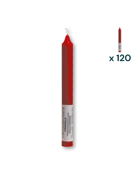 Candela verticale profumata colorata 2,1 x 20 cm fragola - CONF. RISPARMIO 120 PEZZI