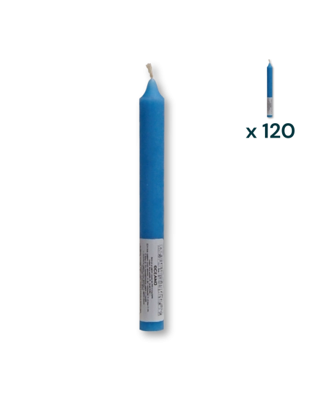 Candela verticale profumata colorata 2,1 x 20 cm oceano - CONF. RISPARMIO 120 PEZZI