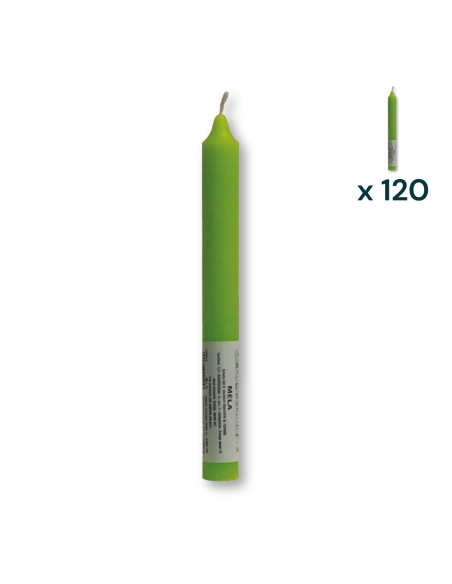 Candela verticale profumata colorata 2,1 x 20 cm mela - CONF. RISPARMIO 120 PEZZI