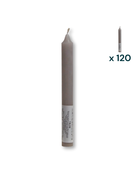 Candela verticale profumata colorata 2,1 x 20 cm talco - CONF. RISPARMIO 120 PEZZI