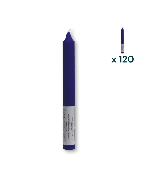 Candela verticale profumata colorata 2,1 x 20 cm fresia - CONF. RISPARMIO 120 PEZZI