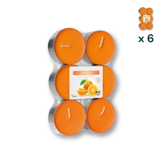 Maxi tealights profumate arancia - PACCO RISPARMIO 6 CONFEZIONI (6 pezzi a confezione)