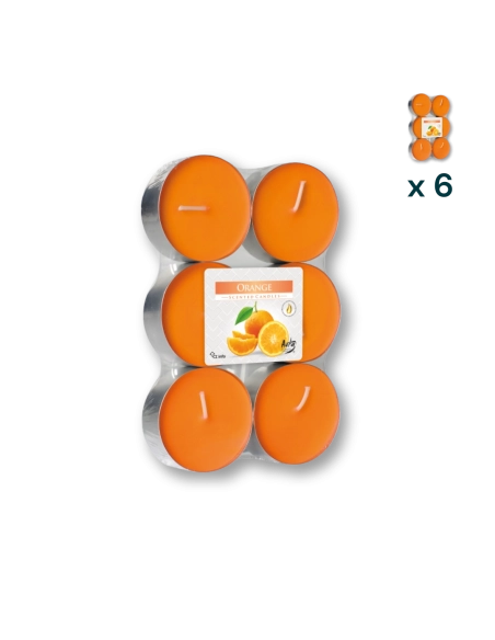 Maxi tealights profumate arancia - PACCO RISPARMIO 6 CONFEZIONI (6 pezzi a confezione)