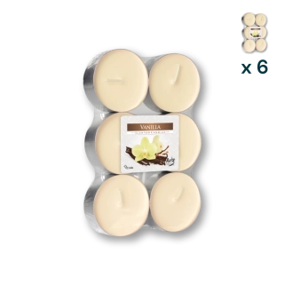 Maxi tealights profumate vaniglia - PACCO RISPARMIO 6 CONFEZIONI (6 pezzi a confezione)