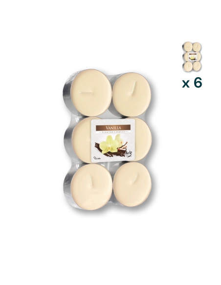 Maxi tealights profumate vaniglia - PACCO RISPARMIO 6 CONFEZIONI (6 pezzi a confezione)