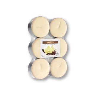 Maxi tealights profumate vaniglia (confezione 6 pezzi)