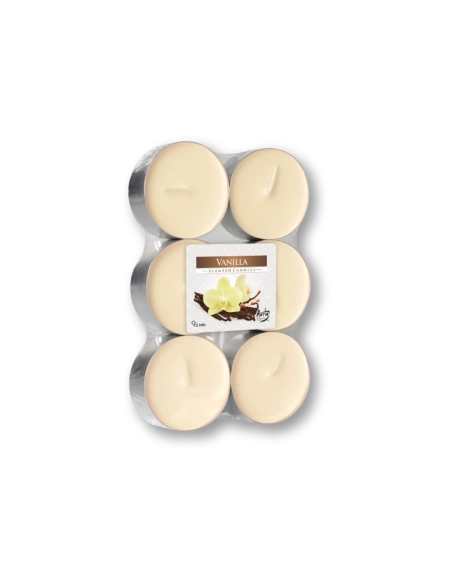 Maxi tealights profumate vaniglia (confezione 6 pezzi)