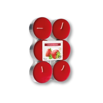 Maxi tealights profumate fragola (confezione 6 pezzi)