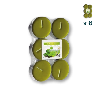 Maxi tealights profumate tè verde - PACCO RISPARMIO 6 CONFEZIONI (6 pezzi a confezione)