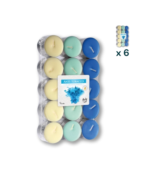 Tealights profumate mangia fumo - PACCO RISPARMIO 6 CONFEZIONI (30 pezzi a confezione)