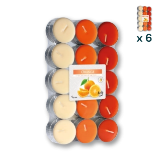 Tealights profumate arancia - PACCO RISPARMIO 6 CONFEZIONI (30 pezzi a confezione)