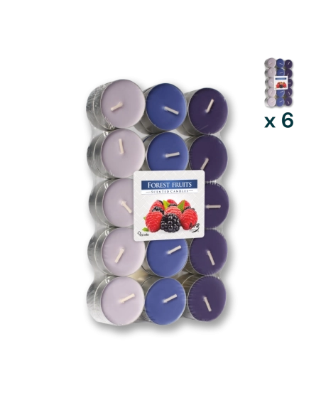 Tealights profumate frutti di bosco - PACCO RISPARMIO 6 CONFEZIONI (30 pezzi a confezione)