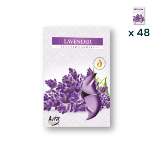 Tealights profumate lavanda - PACCO RISPARMIO 48 CONFEZIONI (6 pezzi a confezione)