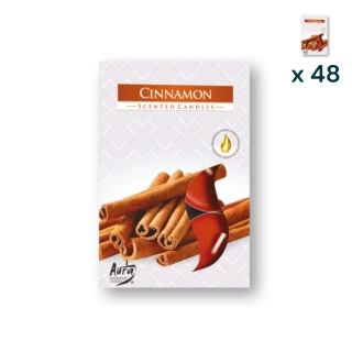 Tealights profumate cannella - PACCO RISPARMIO 48 CONFEZIONI (6 pezzi a confezione)