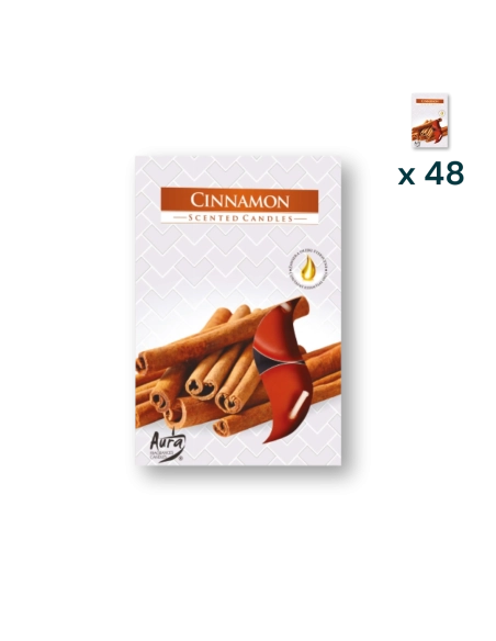 Tealights profumate cannella - PACCO RISPARMIO 48 CONFEZIONI (6 pezzi a confezione)