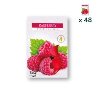 Tealights profumate lampone - PACCO RISPARMIO 48 CONFEZIONI (6 pezzi a confezione)
