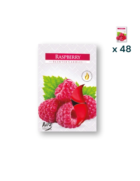 Tealights profumate lampone - PACCO RISPARMIO 48 CONFEZIONI (6 pezzi a confezione)
