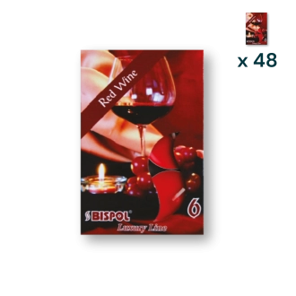Tealights profumate vino rosso - PACCO RISPARMIO 48 CONFEZIONI (6 pezzi a confezione)