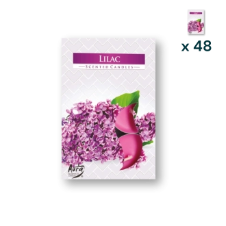 Tealights profumate lillà - PACCO RISPARMIO 48 CONFEZIONI (6 pezzi a confezione)