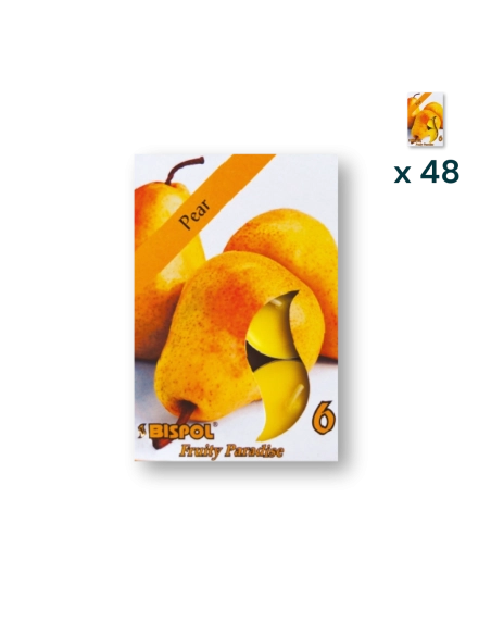 Tealights profumate pera - PACCO RISPARMIO 48 CONFEZIONI (6 pezzi a confezione)