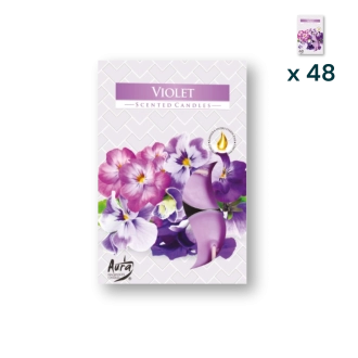Tealights profumate violetta - PACCO RISPARMIO 48 CONFEZIONI (6 pezzi a confezione)